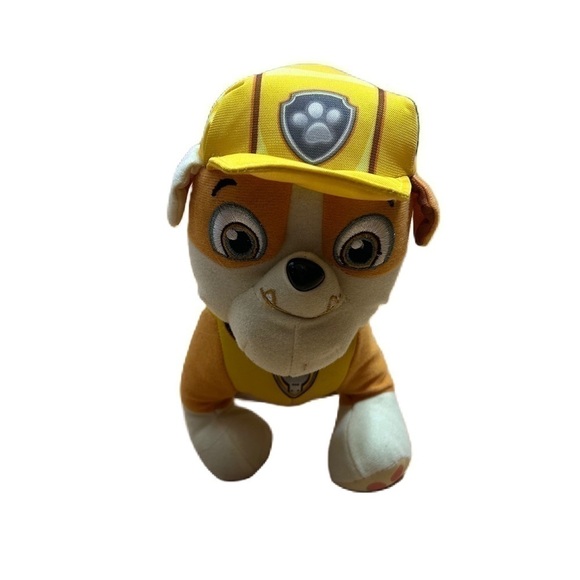 Paw Patrol Rubble Plush Stuffed Animal Dog Yellow Kids Toy - Picture 1 of 7